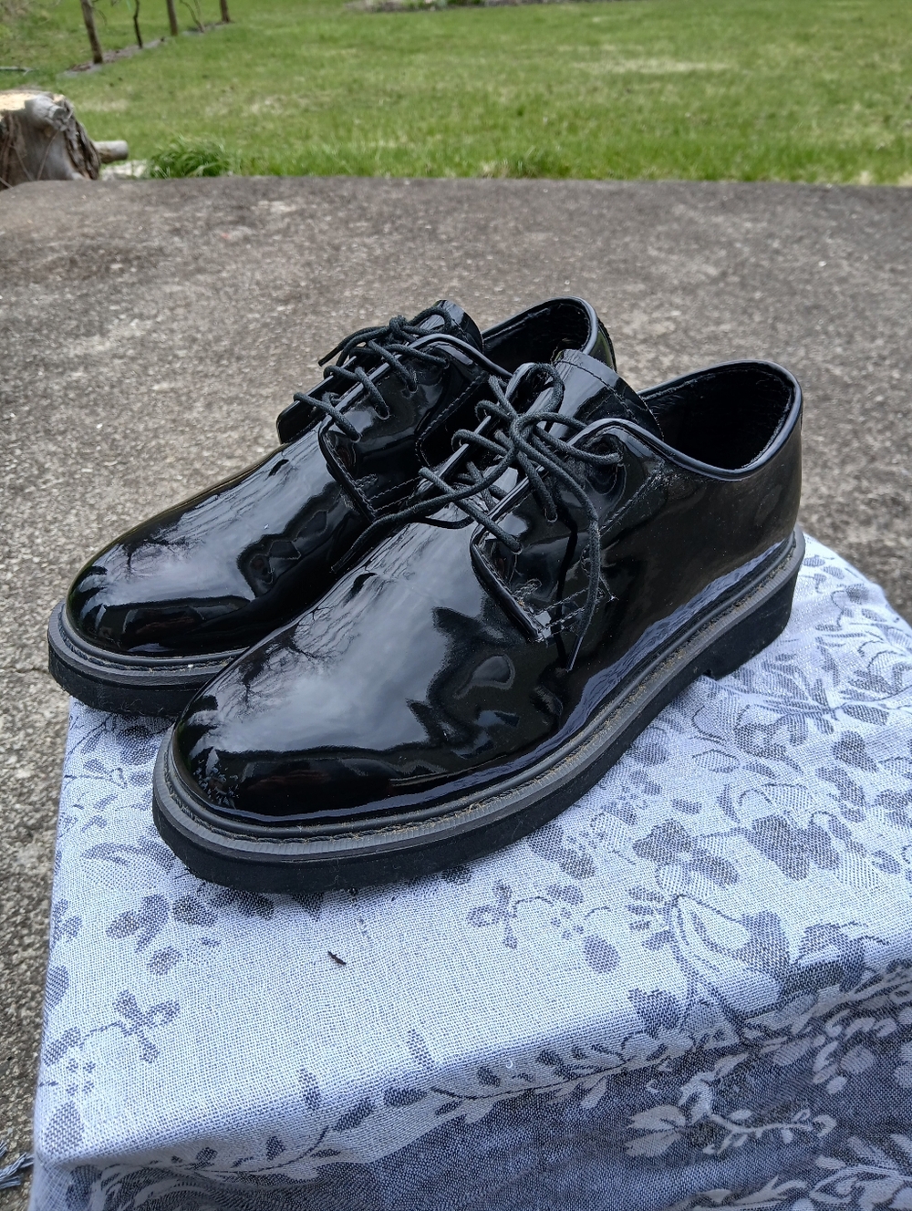 Rocky Men's 8.5 Black Patent Leather Derby Shoes